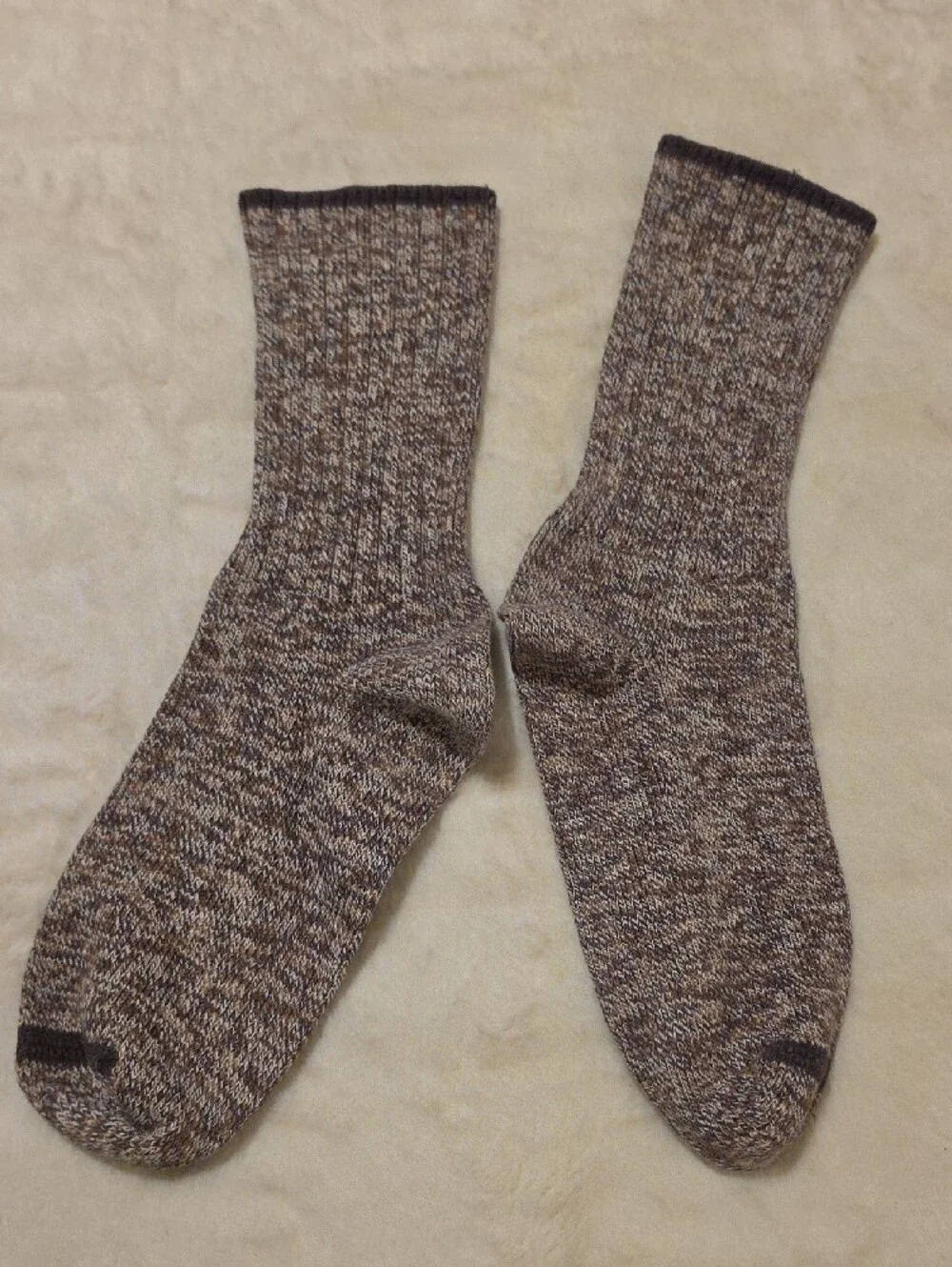 Ralph Lauren Ribbed Marled Crew Socks - Brown (Men's)